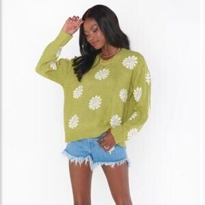 Show Me Your Mumu Women's Daisy Flower Power Knit Sweater Size Large